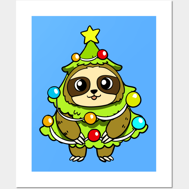 Christmas Sloth Wall Art by WildSloths